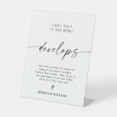 Modernes Hochzeitszeichen für Fotos Sockelschild (Vorderseite)