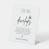 Modernes Hochzeitszeichen für Fotos Sockelschild (Vorderseite)