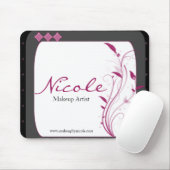 Modernes hohe Art-Schwarz-graues Rosa Mousepad (Mit Mouse)