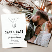Modernes Holding-Hands-Foto Save the Date