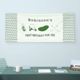 Modernes Hole in One Golf Geburtstag Par-tee Banner