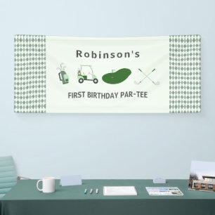 Modernes Hole in One Golf Geburtstag Par-tee Banner