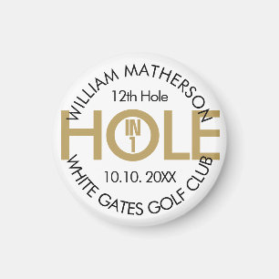 Modernes Hole in One Schwarz und Gold Magnet