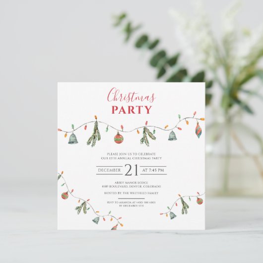 Modernes Holiday Annual Office Party Einladung (Stehend Vorderseite)