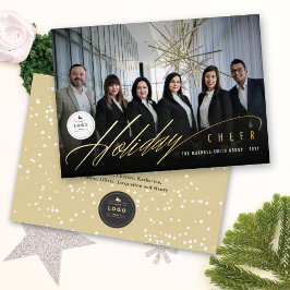 Modernes Holiday Cheer Modernes Foto Business Folien Feiertagskarte