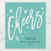 Modernes Holiday Cheers | Kundengeschenk und Weinetikett (Einzelnes Label)