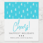 Modernes Holiday Cheers Weinetikett (Einzelnes Label)