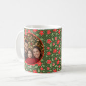 Modernes Holiday Floral Personalisiertes Foto Tass Kaffeetasse (Vorderseite Links)
