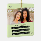 Modernes Holiday Foto Best Friend Weihnachten Keramikornament (Rechts)