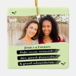 Modernes Holiday Foto Best Friend Weihnachten Keramikornament