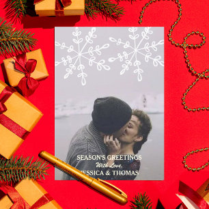 Modernes Holiday Foto Snowflakes Weihnachtskarte Feiertagskarte