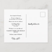 Modernes Holiday Gingerbread House Foto Moving Ankündigungspostkarte (Rückseite)