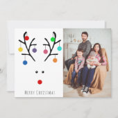 Modernes Holiday Whimsical Rentier Weihnachtsfest Feiertagskarte (Vorderseite)