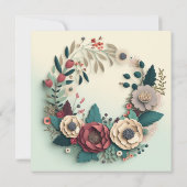 Modernes Holiday Wreath Einladung (Rückseite)