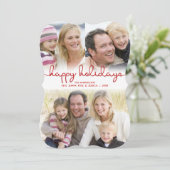 Modernes Holidays Handbriefe Skriptflache Foto Feiertagskarte (Stehend Vorderseite)