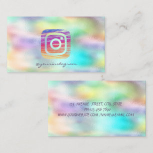 Modernes, holografisch farbiges Instagramm Visitenkarte