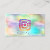 Modernes, holografisch farbiges Instagramm Visitenkarte (Vorderseite)