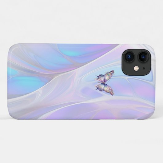 Modernes holografisches Butterfiy iPhone 11 Fall Case-Mate iPhone Hülle (Rückseite (Horizontal))