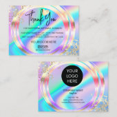 modernes holografisches Dankeschön für Ihr Bestell Visitenkarte (Vorne/Hinten)