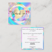 modernes holografisches Dankeschön für Ihr Busines Quadratische Visitenkarte (Vorne/Hinten)