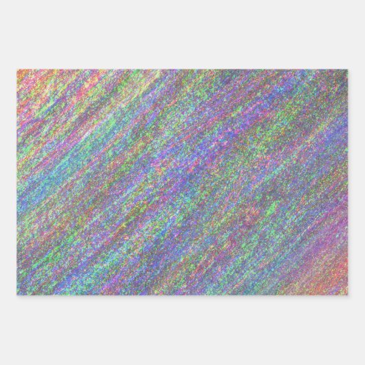 Modernes holografisches Elegantes Pastel Rainbow P Geschenkpapier Set (Vorderseite)