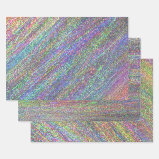 Modernes holografisches Elegantes Pastel Rainbow P Geschenkpapier Set (Set)