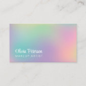 Modernes holografisches elegantes, weißes Skript Visitenkarte (Vorderseite)