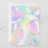 Modernes Holografisches Foil Unicorn-Farbdiagramm Einladung (Rückseite)