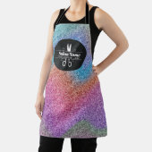 Modernes Holografisches Glitzer-Haarstylist-Logo Schürze (InSitu)