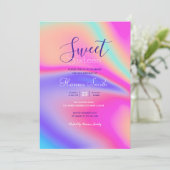 Modernes holografisches Gradient Swirl Design Einladung (Stehend Vorderseite)
