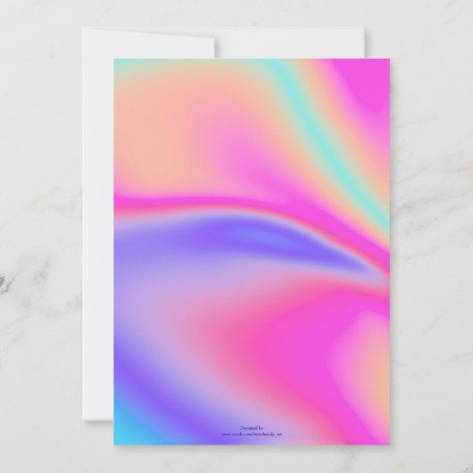 Modernes holografisches Gradient Swirl Design Einladung (Rückseite)
