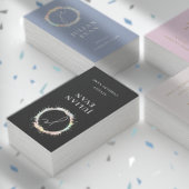 Modernes holografisches Luxe Black Monogram Visitenkarte