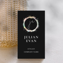 Modernes holografisches Luxe Black Monogram