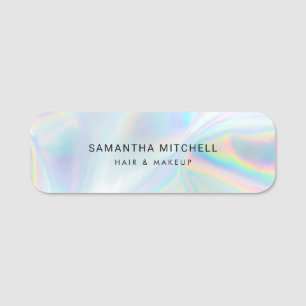 Modernes Holografisches Makeup Beautician Namensschild
