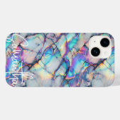 Modernes, holografisches Marmorsteinmuster Elegant Case-Mate iPhone Hülle (Rückseite (Horizontal))