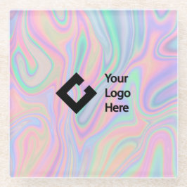 Modernes Holografisches Rainbow Iridescent Office  Glasuntersetzer