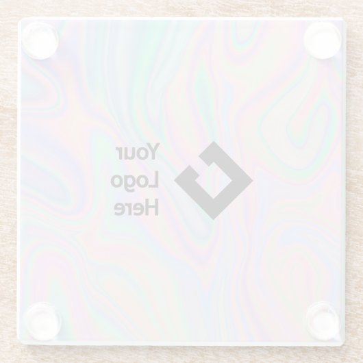 Modernes Holografisches Rainbow Iridescent Office  Glasuntersetzer (Rückseite)