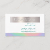 Modernes Holografisches Regenbogenmetall - Visiten Visitenkarte (Rückseite)