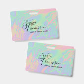 Modernes Holografisches Script Rainbow Pastel - Ab Ausweis (Vorder- & Rückseite)