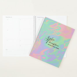 Modernes Holografisches Script Rainbow Pastel - Pl Planer
