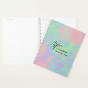Modernes Holografisches Script Rainbow Pastel - Pl Planer