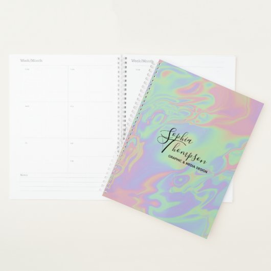 Modernes Holografisches Script Rainbow Pastel - Pl Planer (Anzeige)