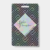 Modernes Holografisches Symmetrisches Muster - Abz Ausweis (Rückseite)