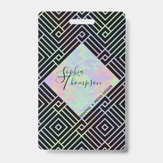 Modernes Holografisches Symmetrisches Muster - Abz Ausweis (Vorderseite)