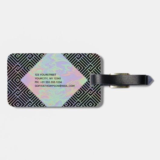 Modernes Holografisches Symmetrisches Muster - Gep Gepäckanhänger (Rückseite horizontal)