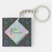 Modernes Holografisches Symmetrisches Muster - Sch Schlüsselanhänger (Rückseite)