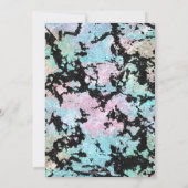 Modernes, holografisches und schwarzes Glitzer-Mar Einladung (Rückseite)