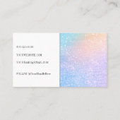 Modernes Hologram Glitzer Glam Visitenkarte (Rückseite)