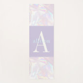 Modernes Holograph Pastell Abstrakt Monogram Yogamatte (Vorderseite)