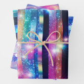 Modernes Holograph Wrap Paper Flat Sheet Set 3 Geschenkpapier Set (Beispiel)